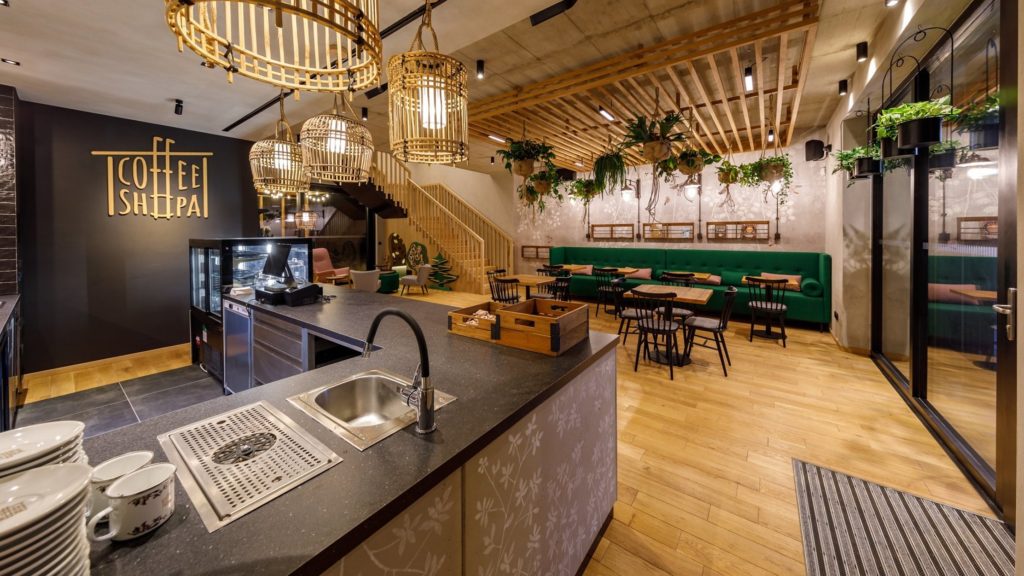 Renovated coffee shop with intelligent automation