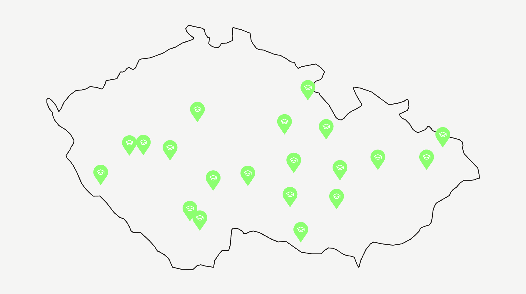 mapa škol LOXONE v České republice